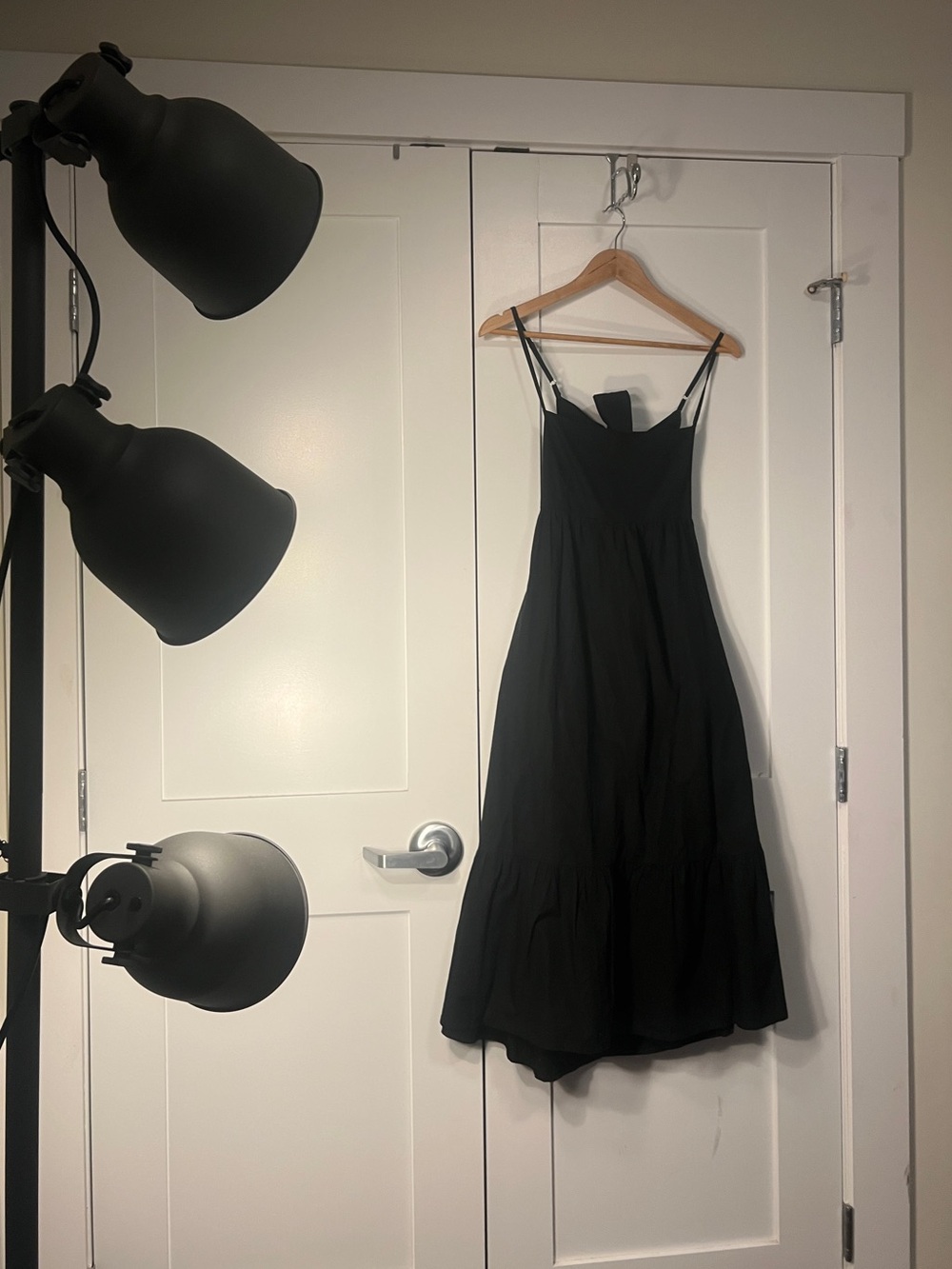 Faithfull the Brand Black Spaghetti-Strap Midi Sundress
